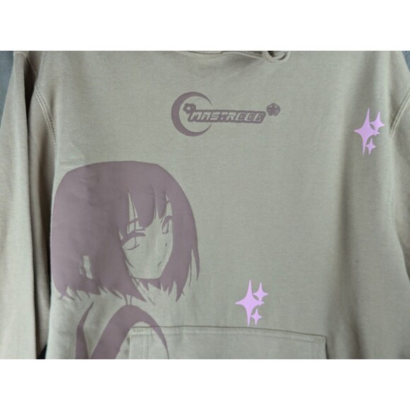 Anime Hooded Sweatshirt Independant Trading Company Brown/Pink Size S - Picture 4 of 11